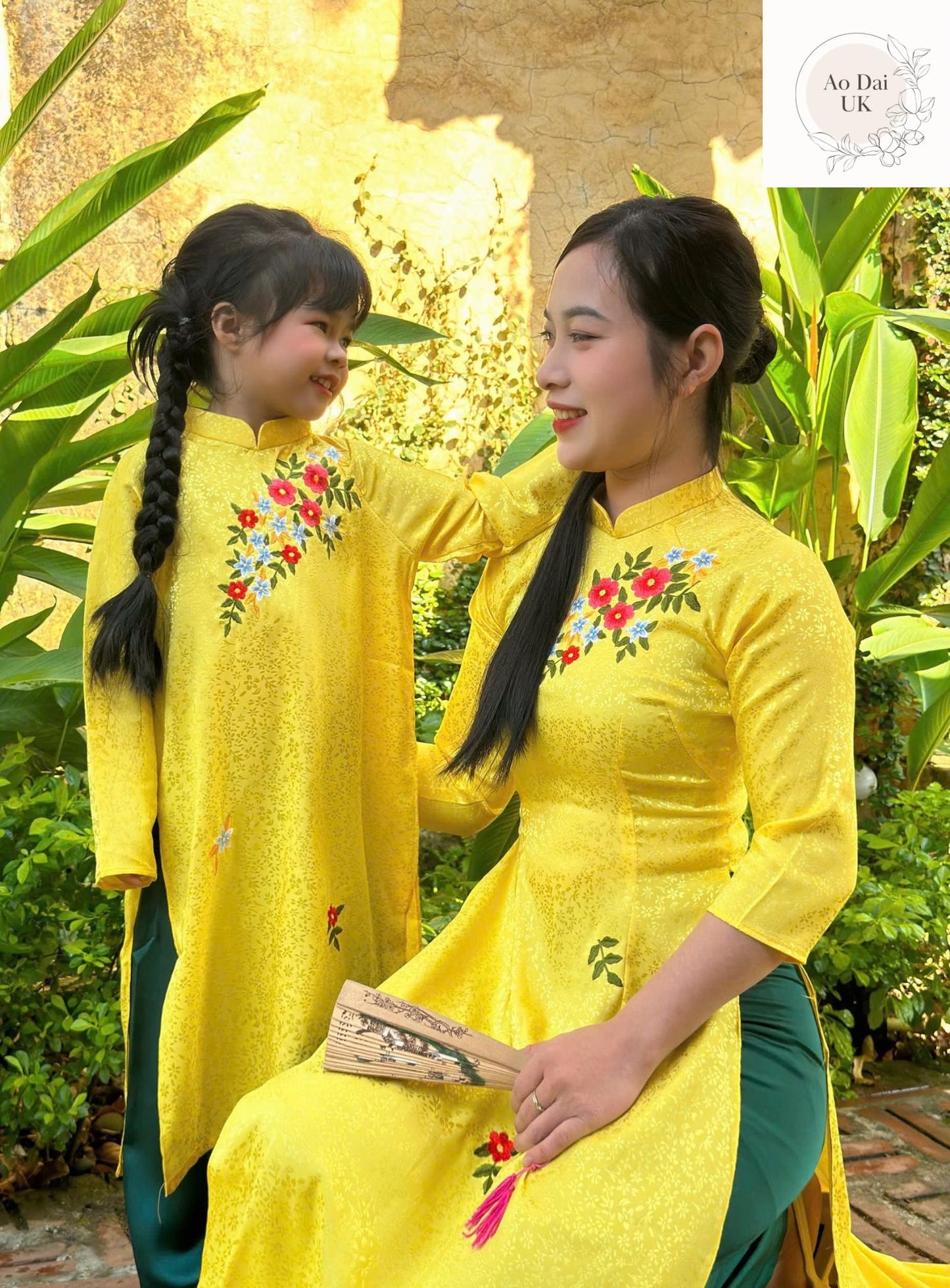 Women and kid silk ao dai- Mom and kid matching