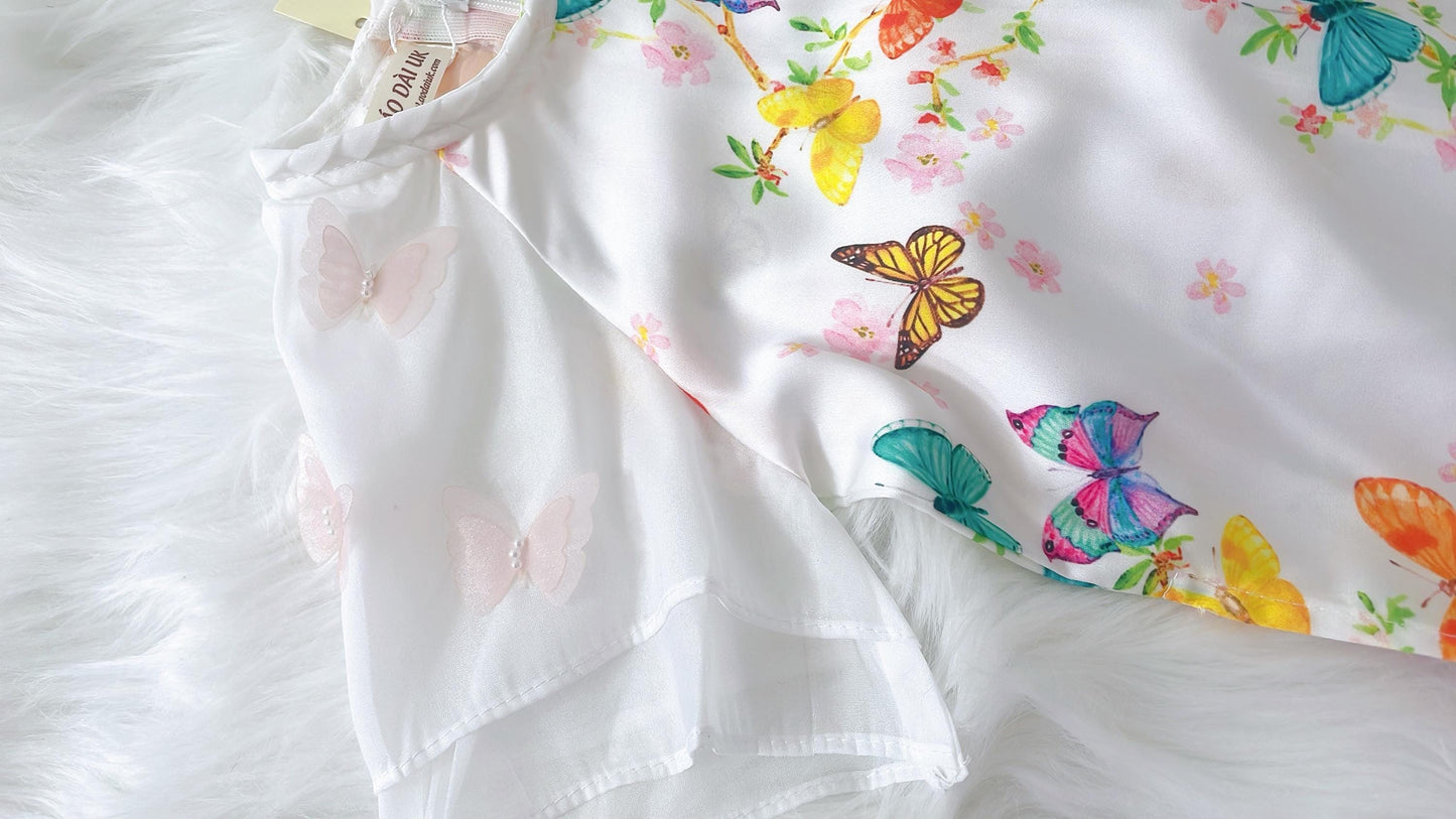 Ao dai and headband for Baby, girl, infant, newborn, toddler- baby first ao dai