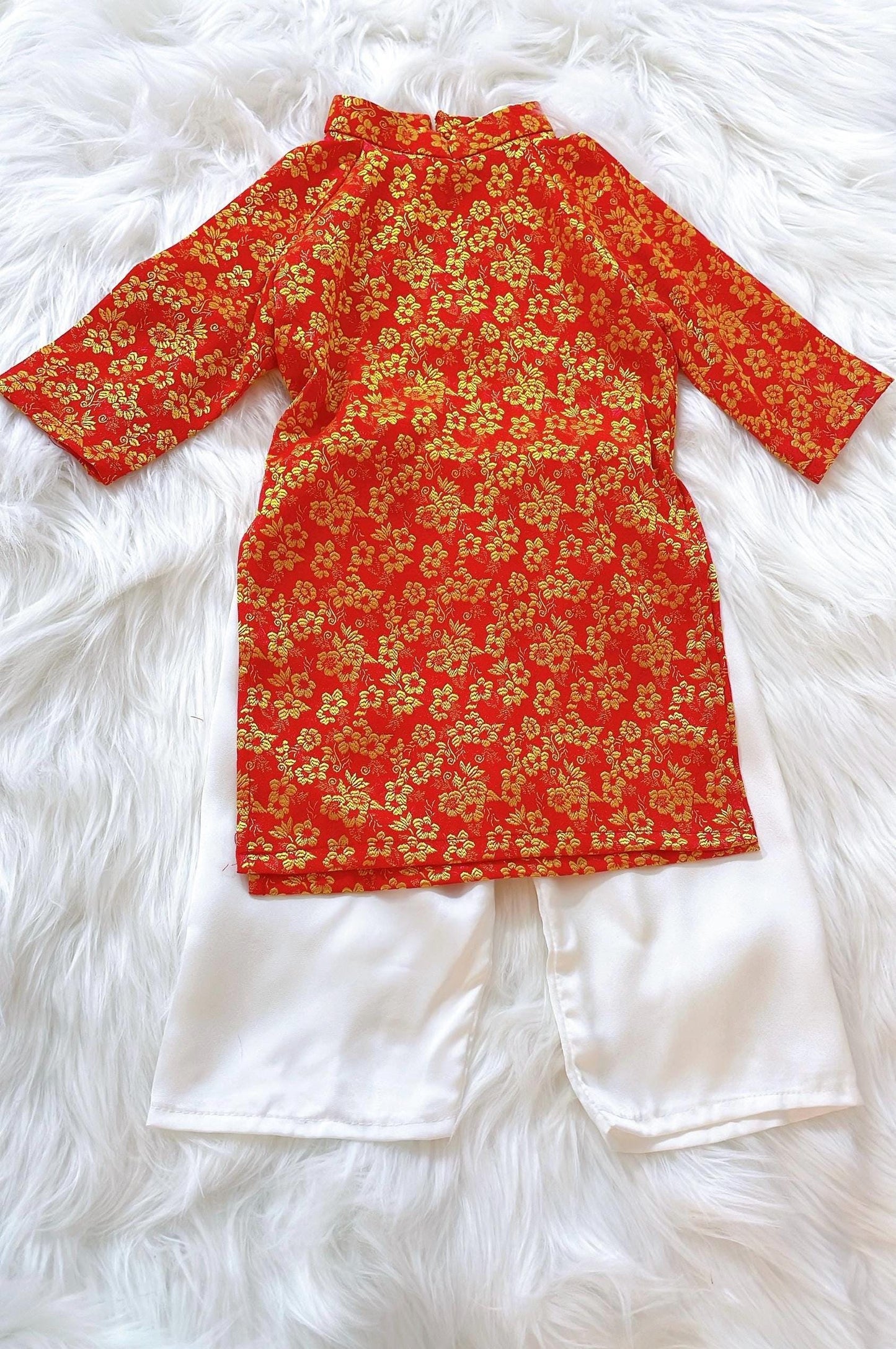 Thai Tuan silk baby, infant, newborn ao dai for girls- baby first ao dai
