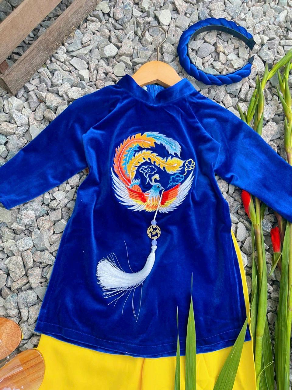 Ao dai and headband for baby, toddler, girl - baby first ao dai