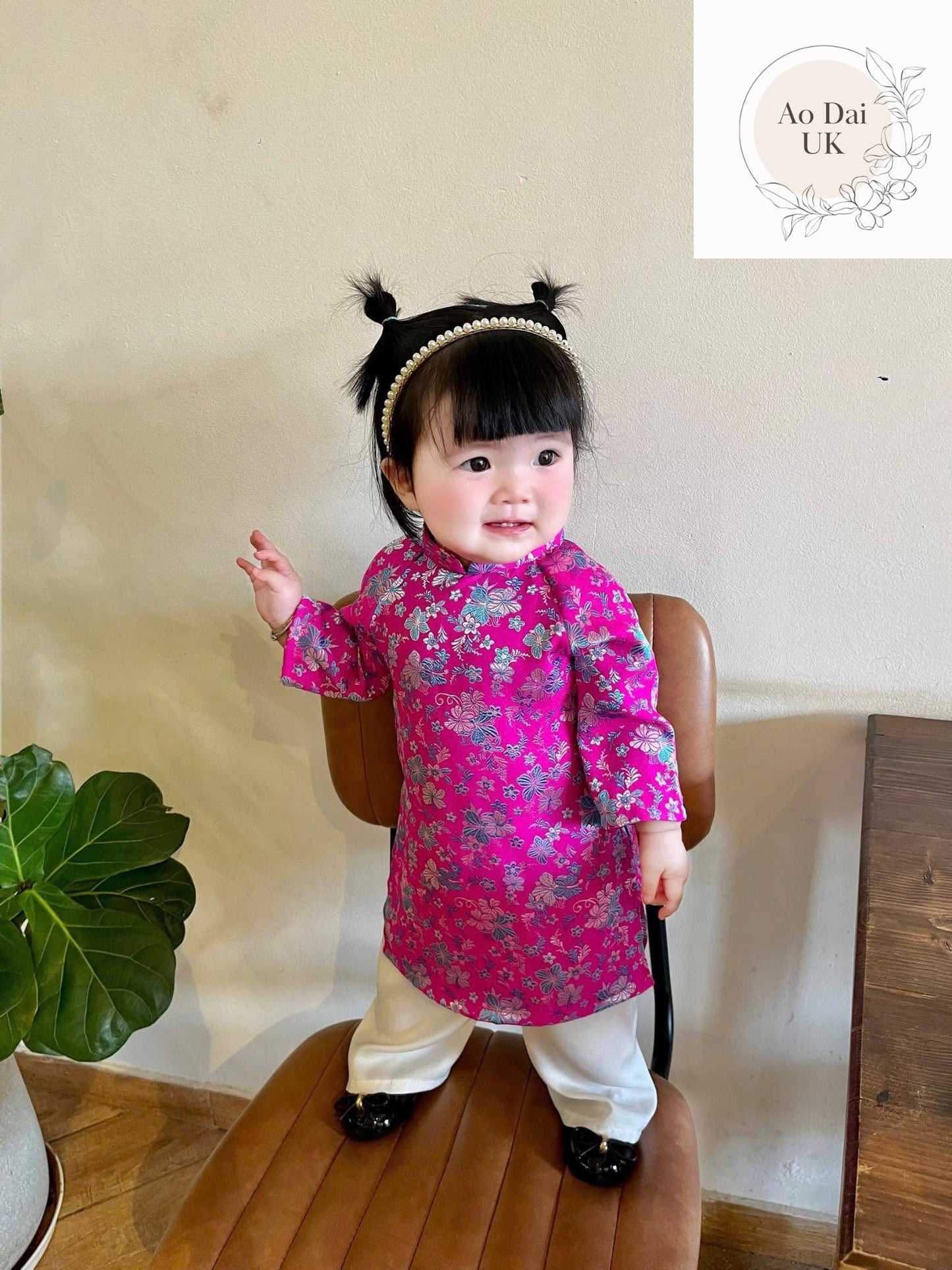 Thai Tuan silk baby, infant, newborn ao dai for girls- baby first ao dai