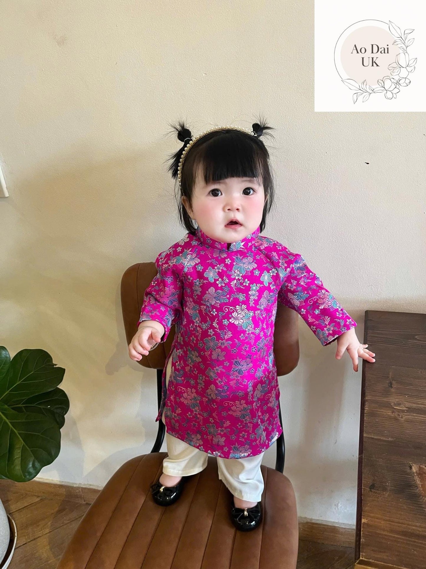 Thai Tuan silk baby, infant, newborn ao dai for girls- baby first ao dai