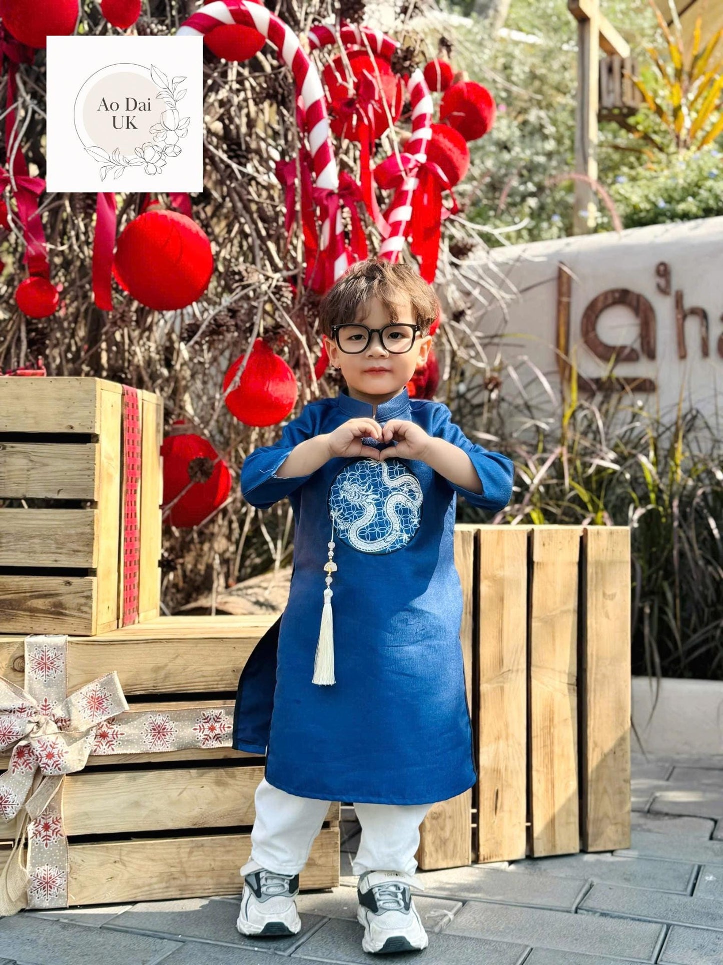 Dragon embroidered ao dai for boy, kid, teen- Vietnamese male ao dai only