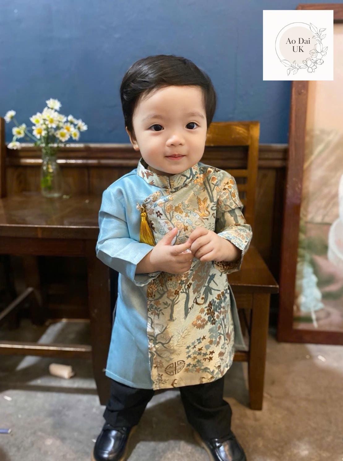 Baby, infant, newborn ao dai for boys- baby first ao dai