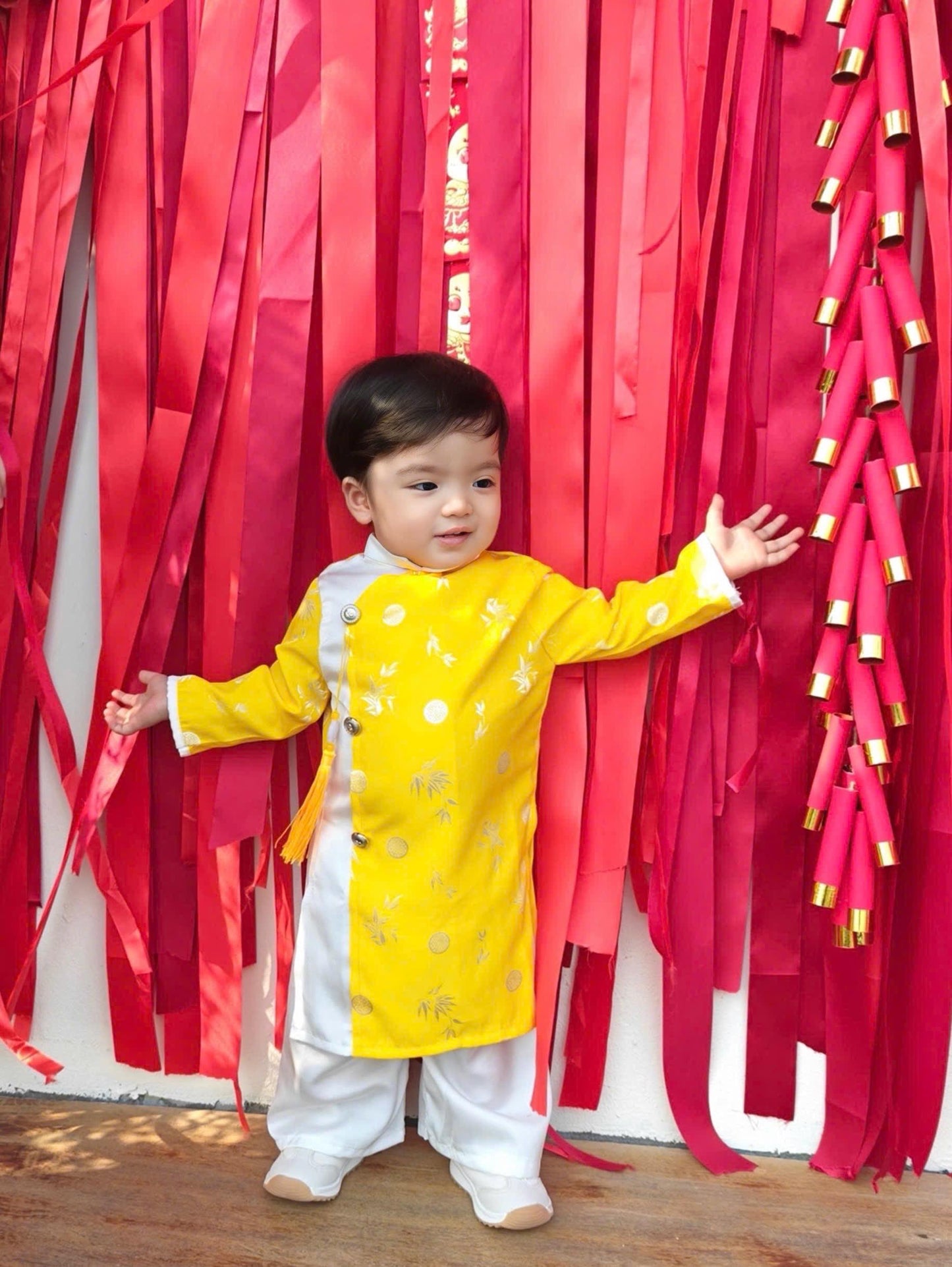Thai Tuan silk baby, infant, newborn ao dai for boys- baby first ao dai