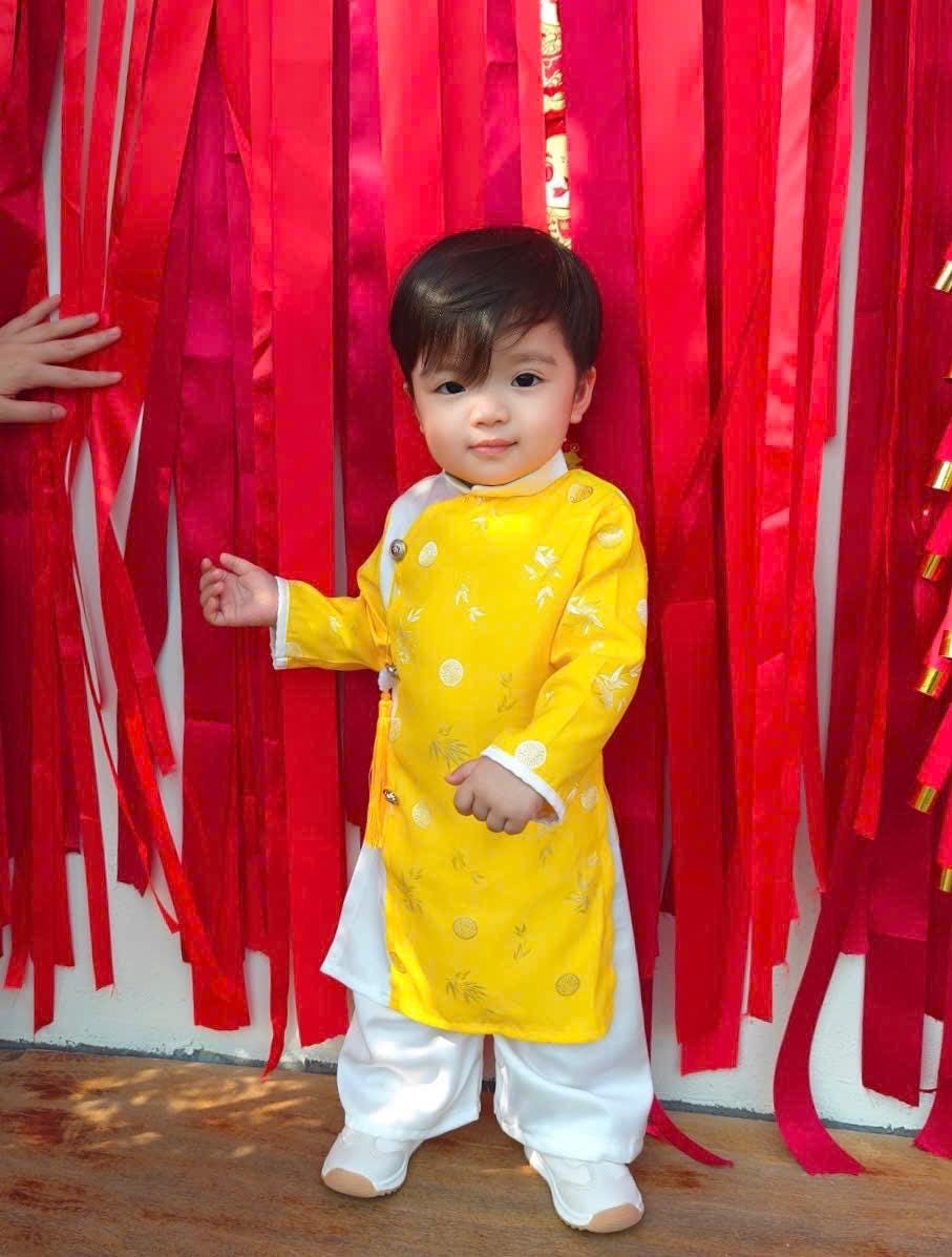 Thai Tuan silk baby, infant, newborn ao dai for boys- baby first ao dai