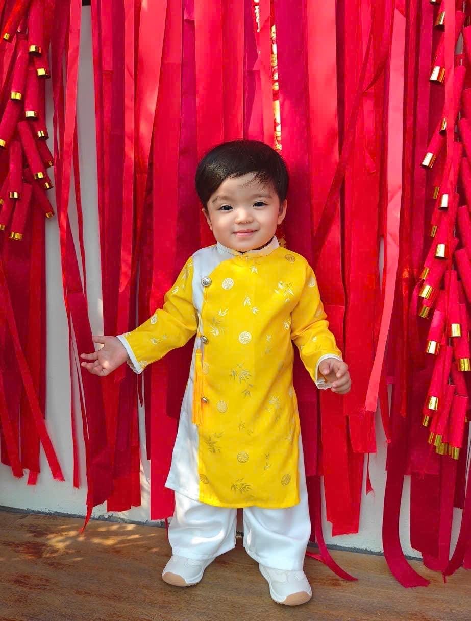 Thai Tuan silk baby, infant, newborn ao dai for boys- baby first ao dai