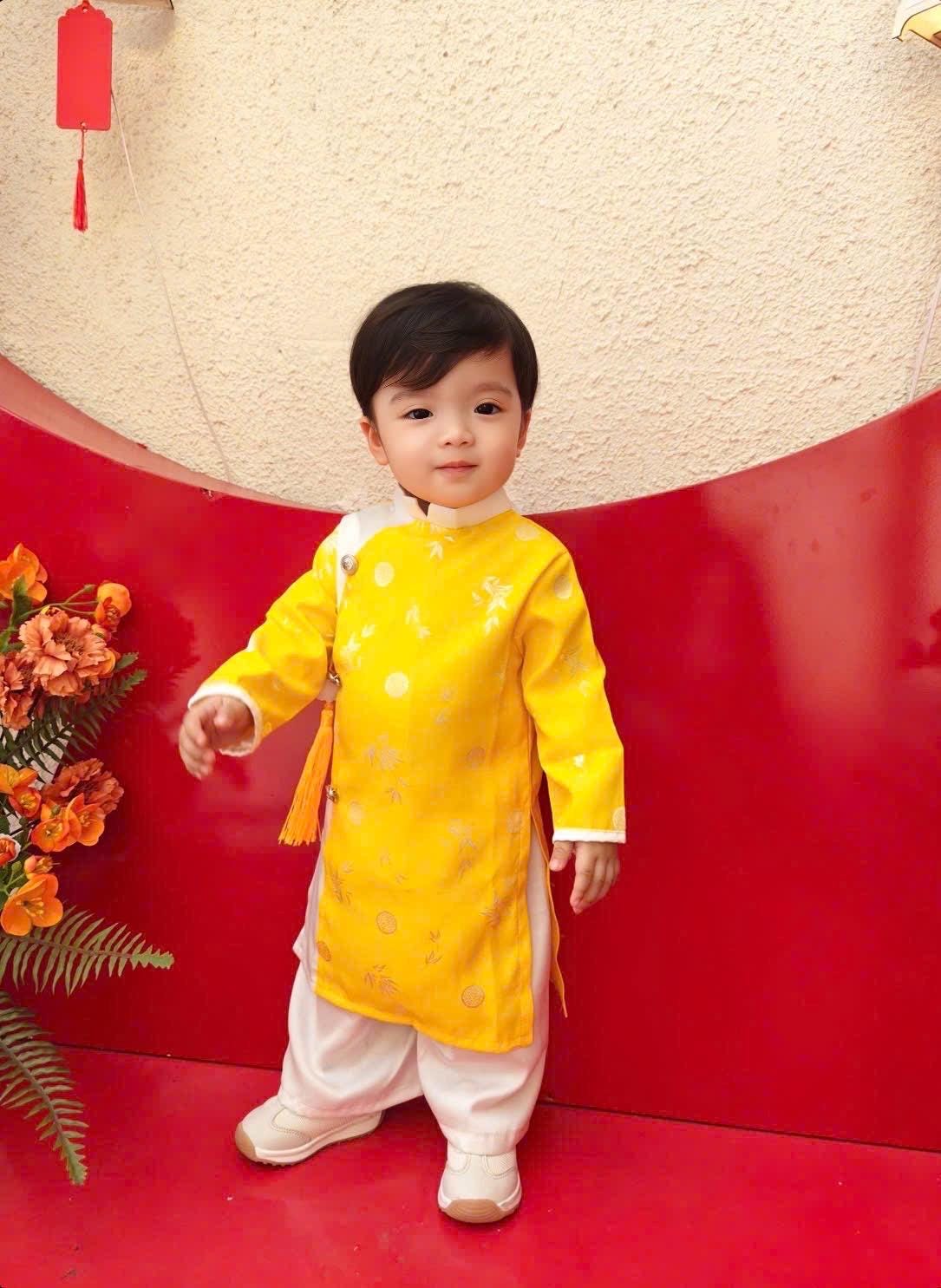 Thai Tuan silk baby, infant, newborn ao dai for boys- baby first ao dai