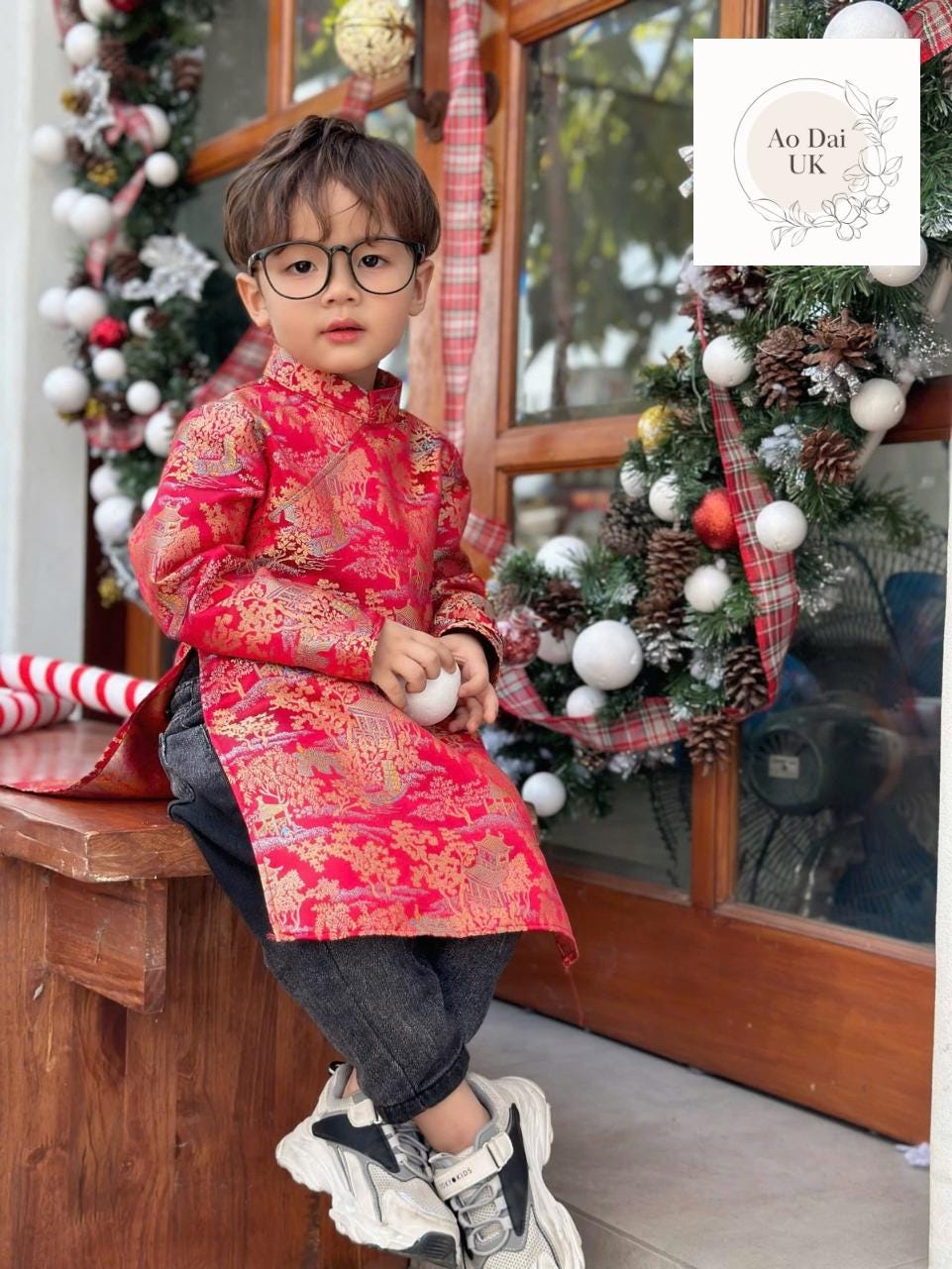 Embroidered Ao dai for boy, kid, teen- Vietnamese male ao dai only