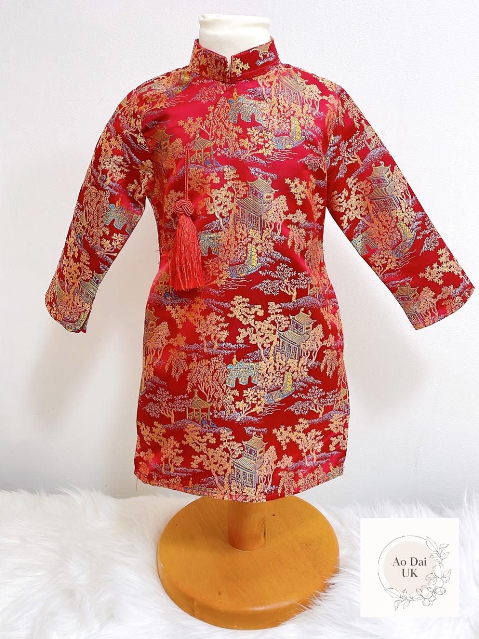 Embroidered Ao dai for boy, kid, teen- Vietnamese male ao dai only