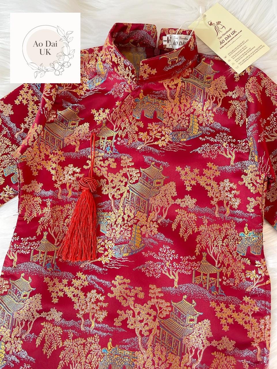 Embroidered Ao dai for boy, kid, teen- Vietnamese male ao dai only