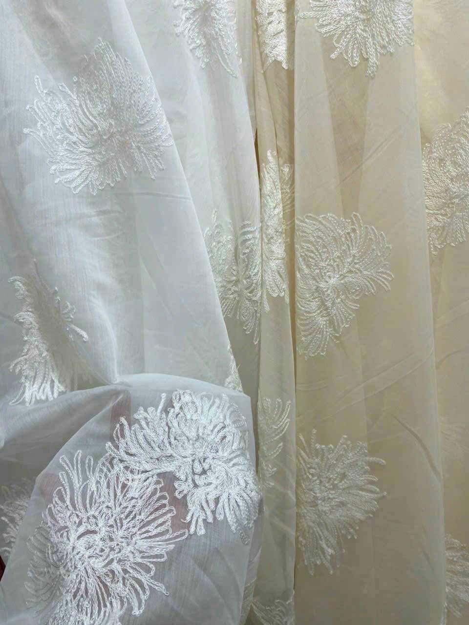 Vietnamese modern ao dai in white/ cream colour- Ao Dai loose fit, big sizes, over sizes