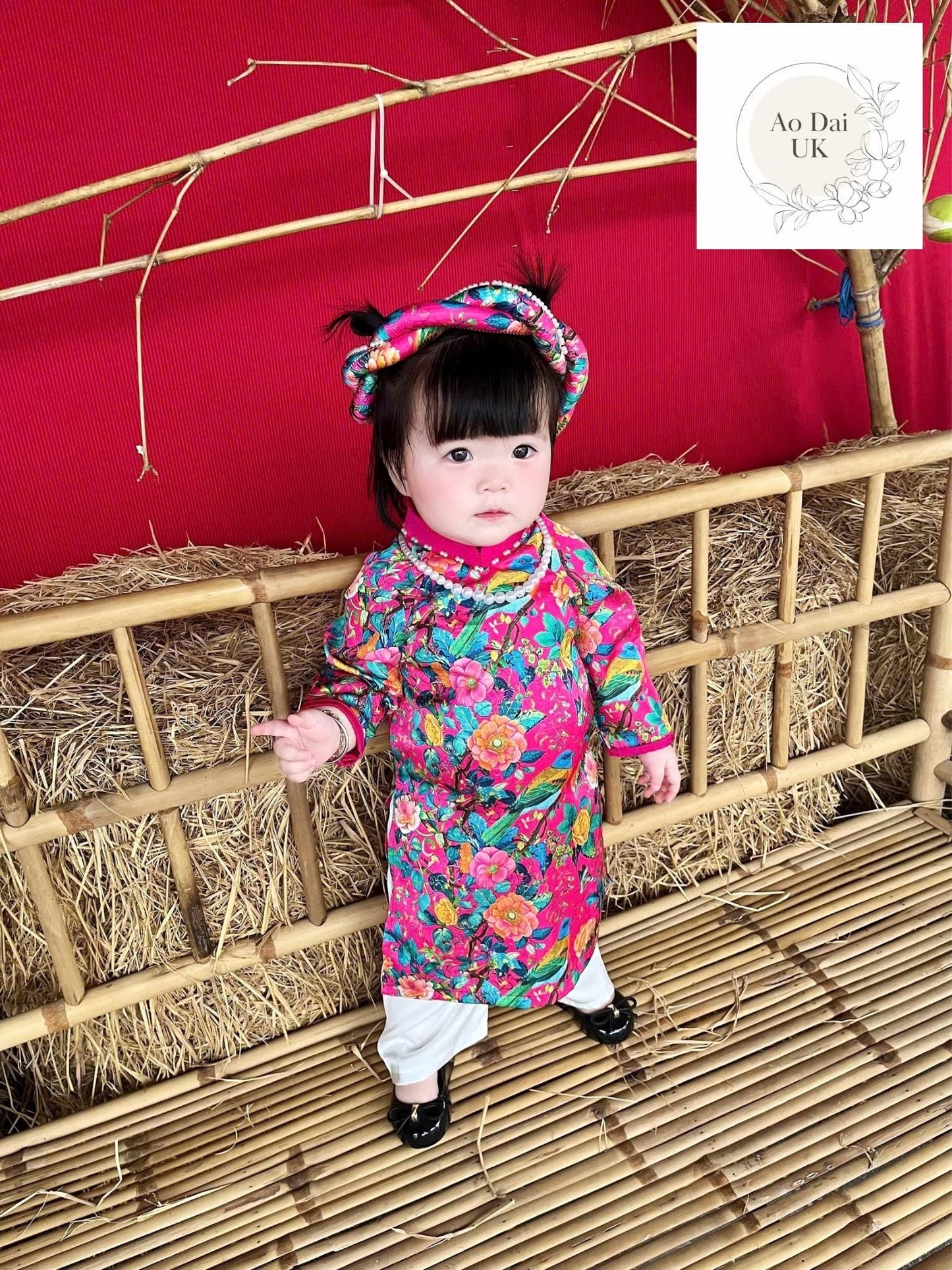 Pure silk baby, infant, newborn ao dai for girls- baby first ao dai