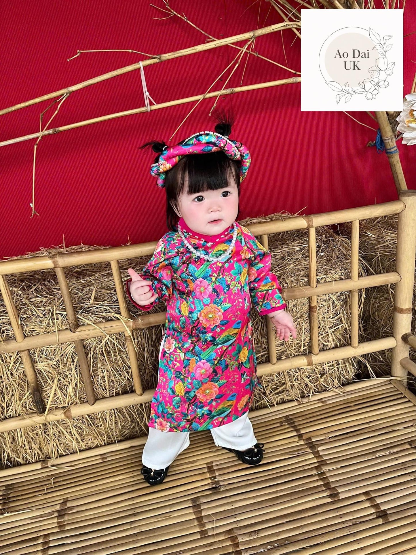 Pure silk baby, infant, newborn ao dai for girls- baby first ao dai