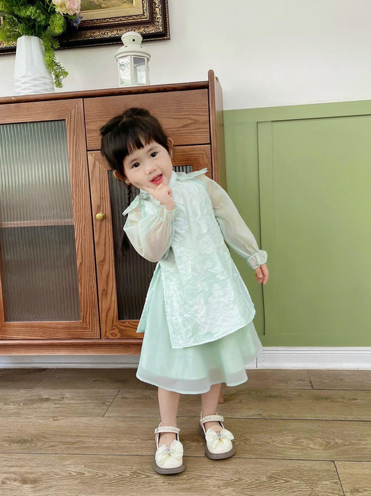 Baby, toddler, girl ao dai with skirt