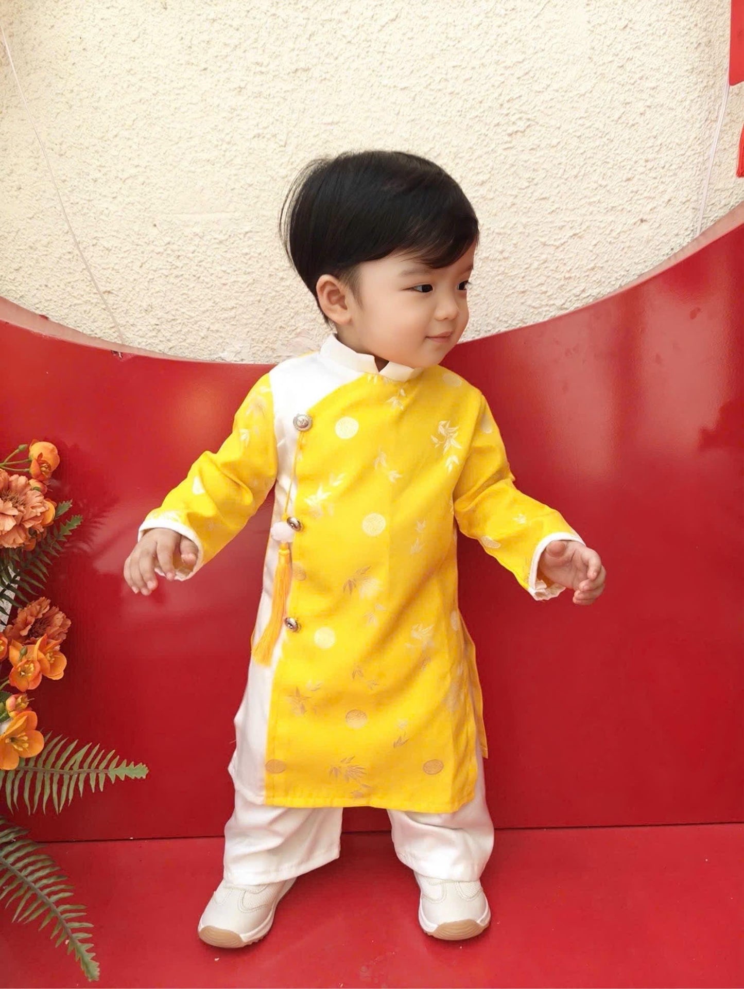 Thai Tuan silk baby, infant, newborn ao dai for boys- baby first ao dai