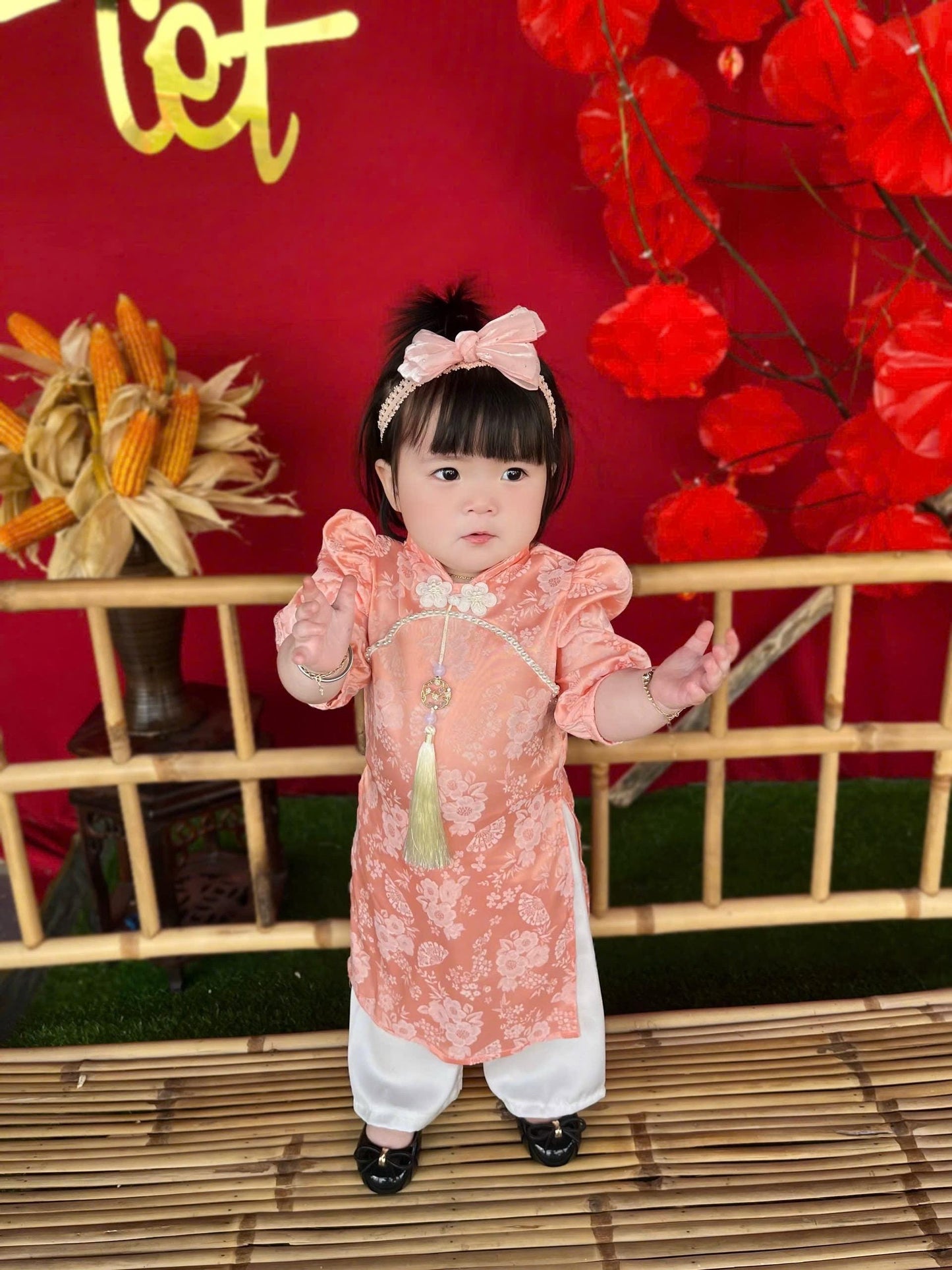 Baby, girl, infant, newborn ao dai for girls- baby first ao dai