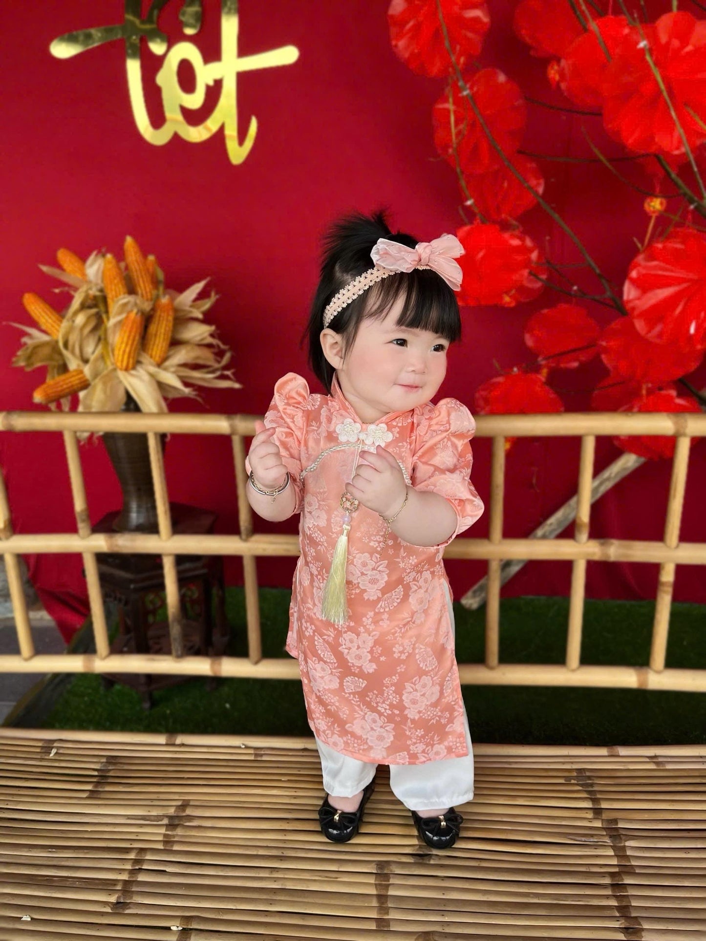 Baby, girl, infant, newborn ao dai for girls- baby first ao dai