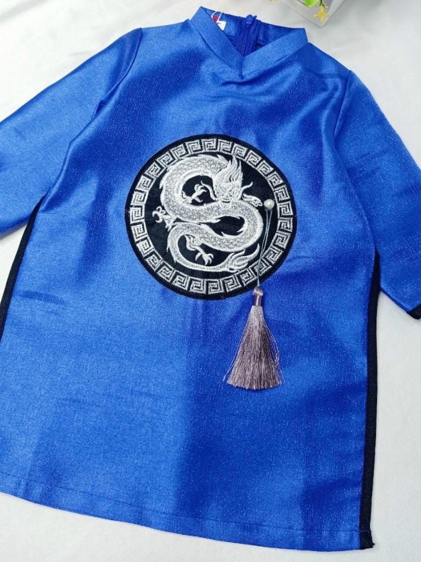 CLEARANCE- Aodai for boys size 1-10T - Blue