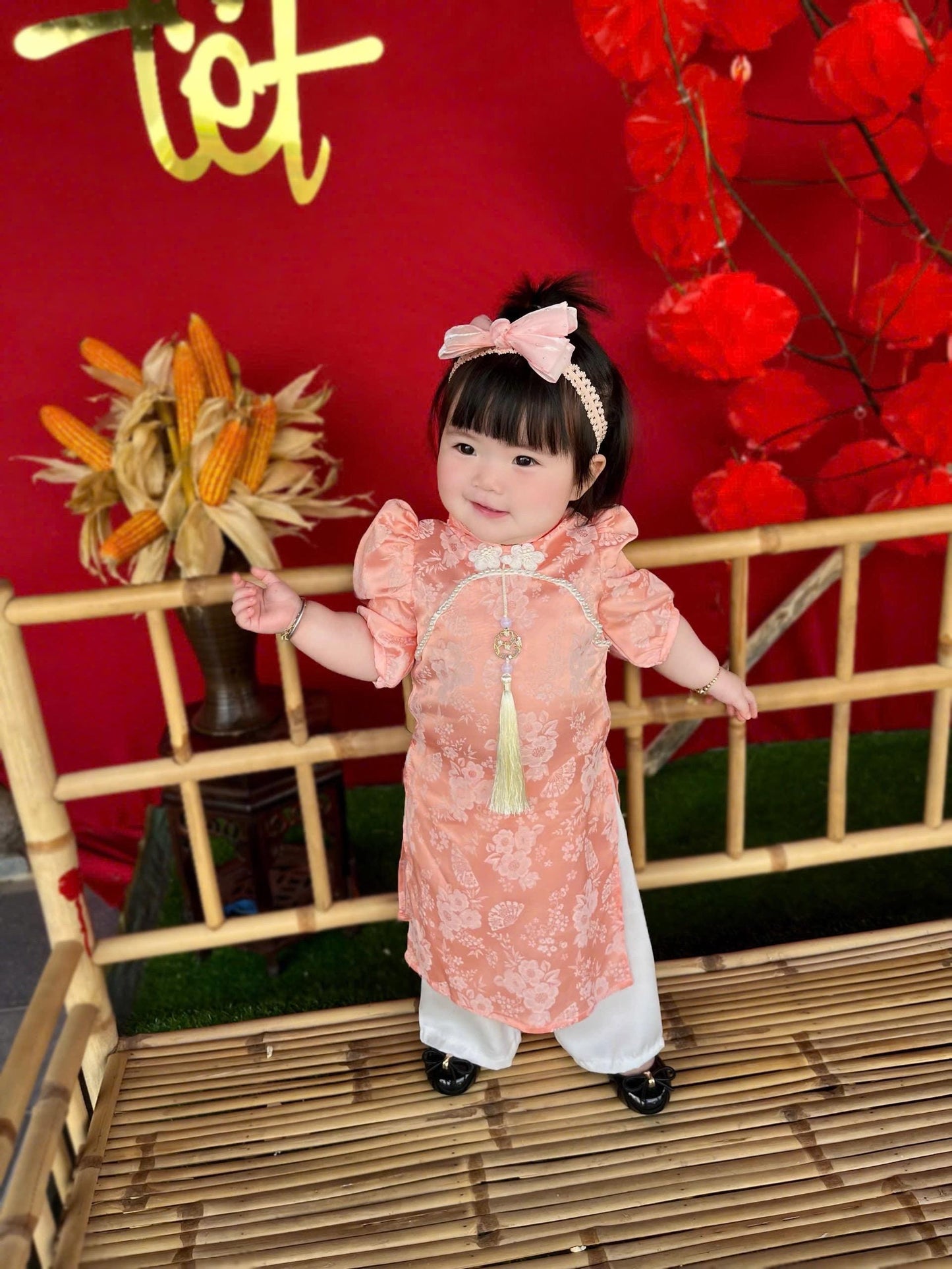 Baby, girl, infant, newborn ao dai for girls- baby first ao dai