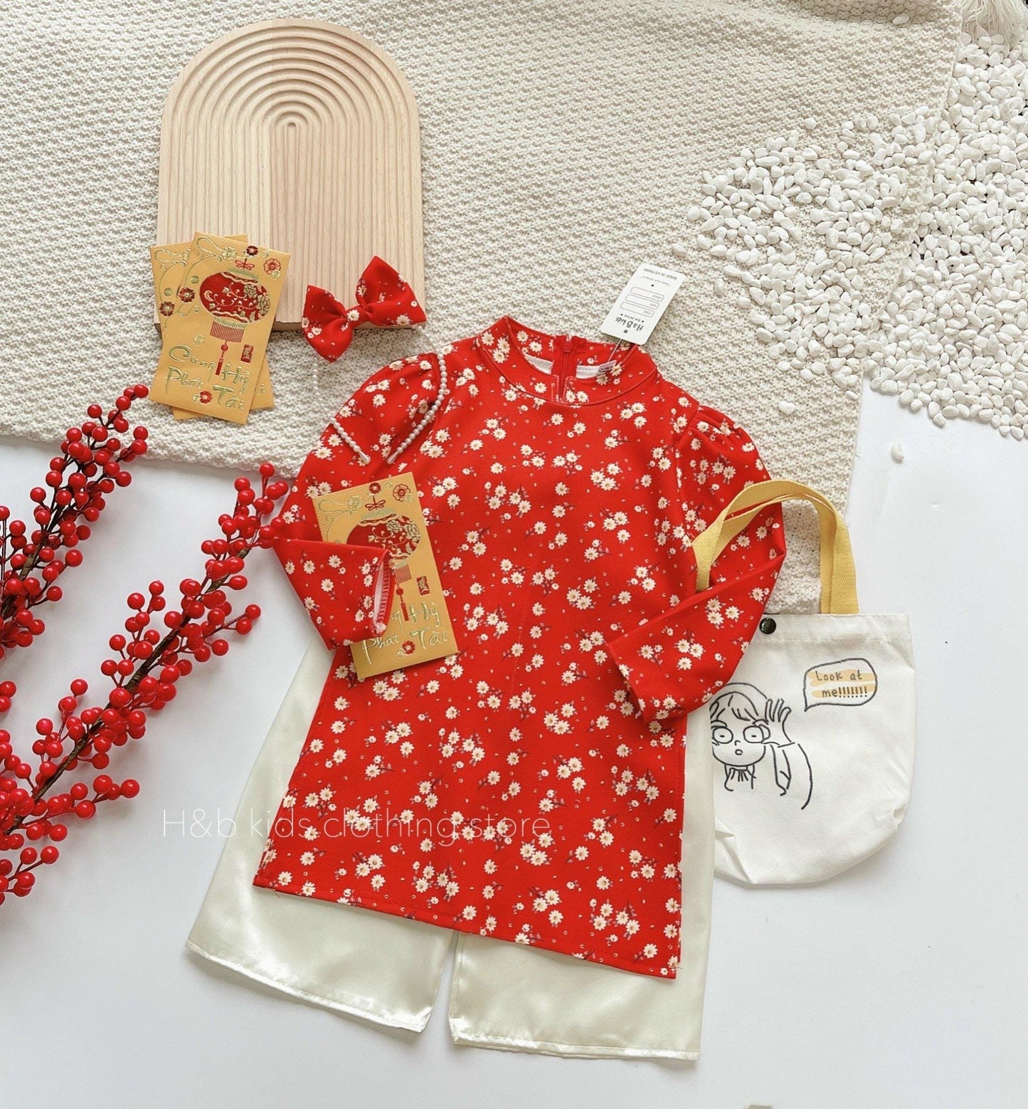 CLEARANCE- Aodai for girls size 1-10T- RED