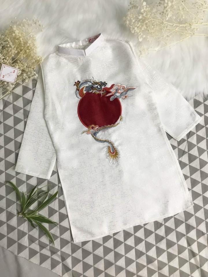 CLEARANCE- Aodai for boys size 1-10T - White