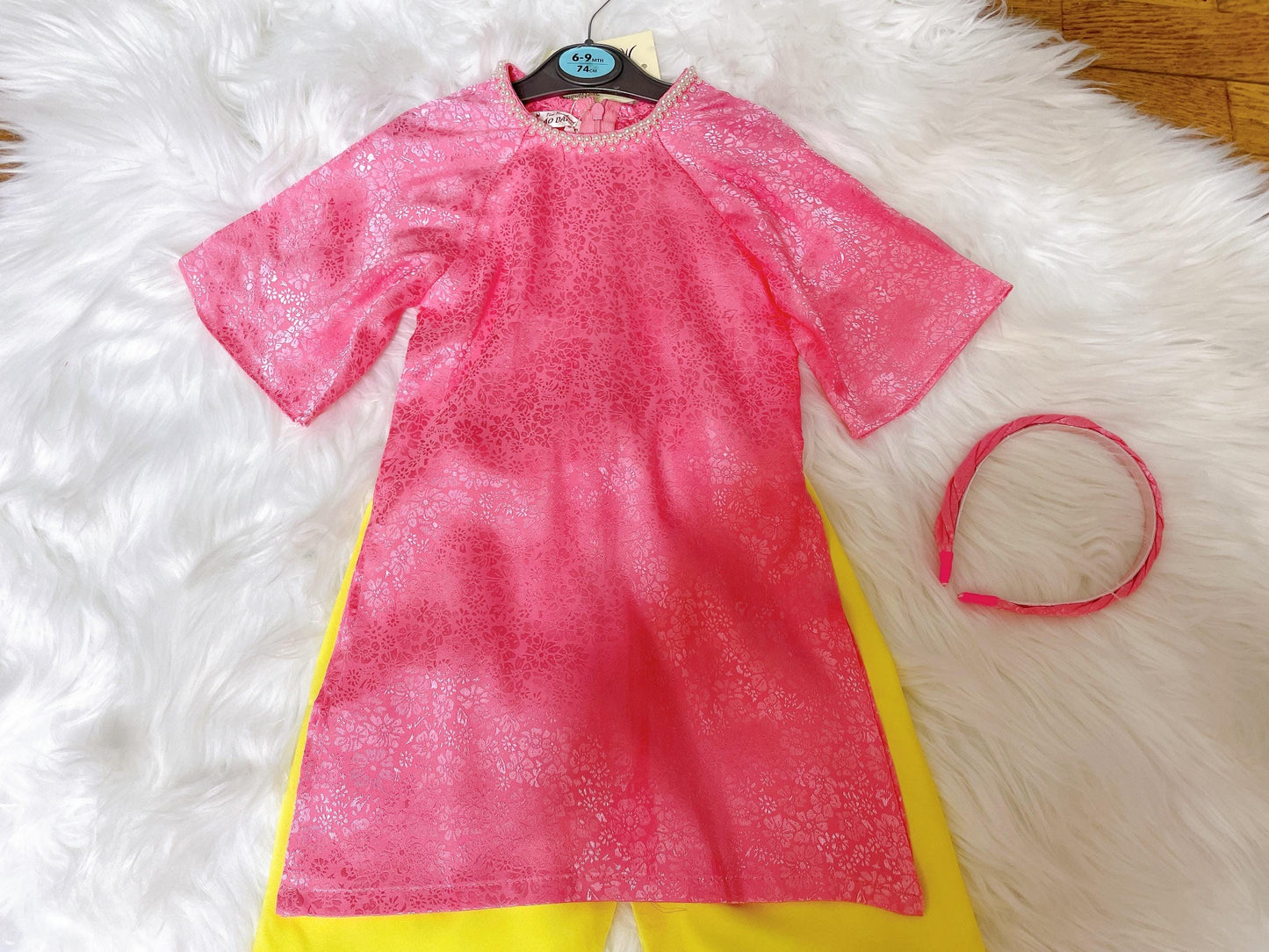 Ao dai and headband for girls- Ao dai cach tan