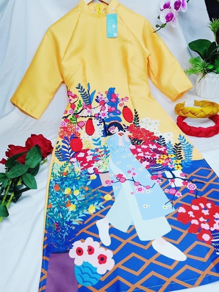 CLEARANCE- Women and kid matching áo dài