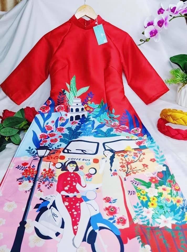 CLEARANCE- Women and kid matching áo dài