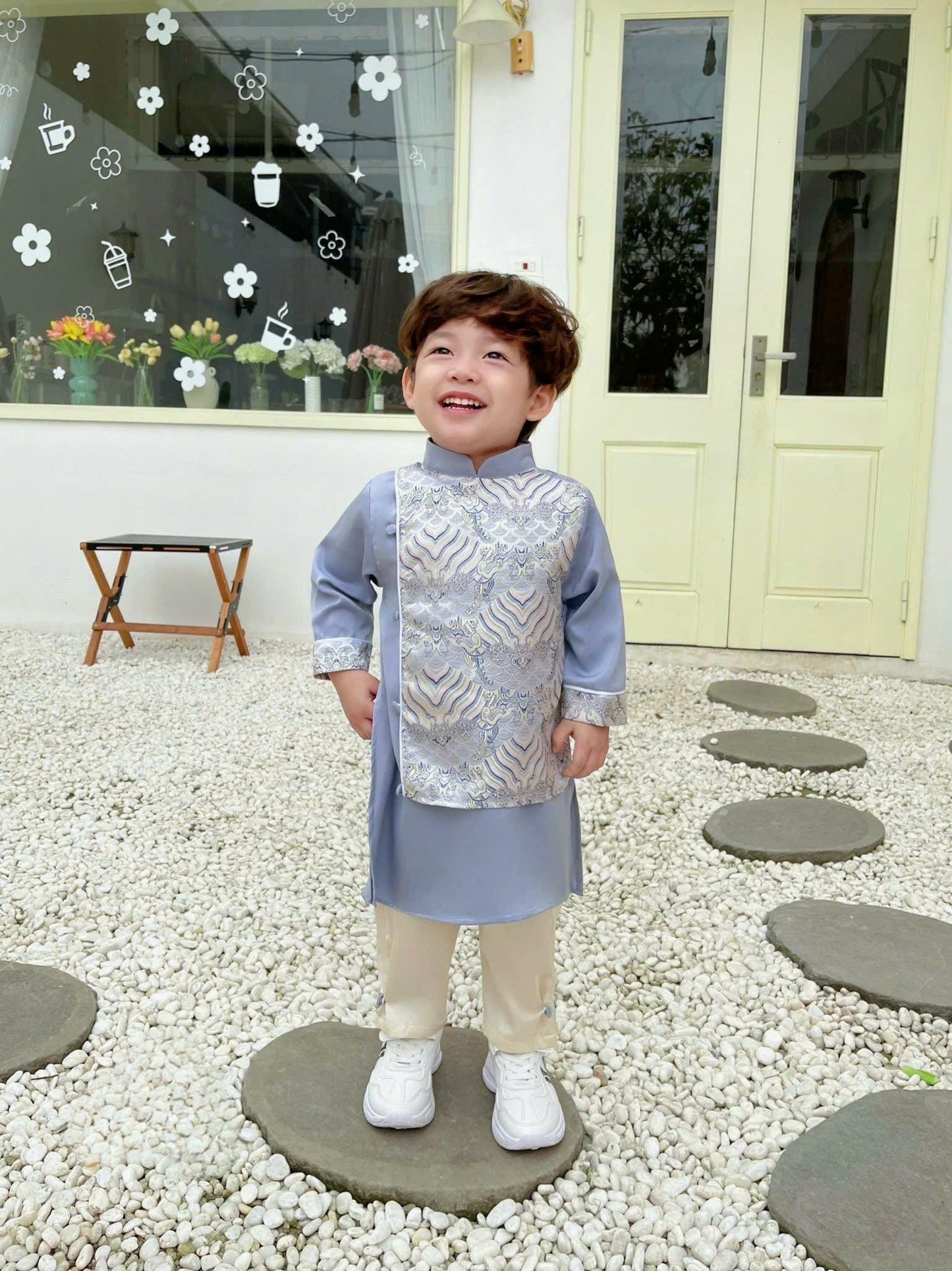 CLEARANCE- Ao dai and pants for boy, kid- Vietnamese male ao dai
