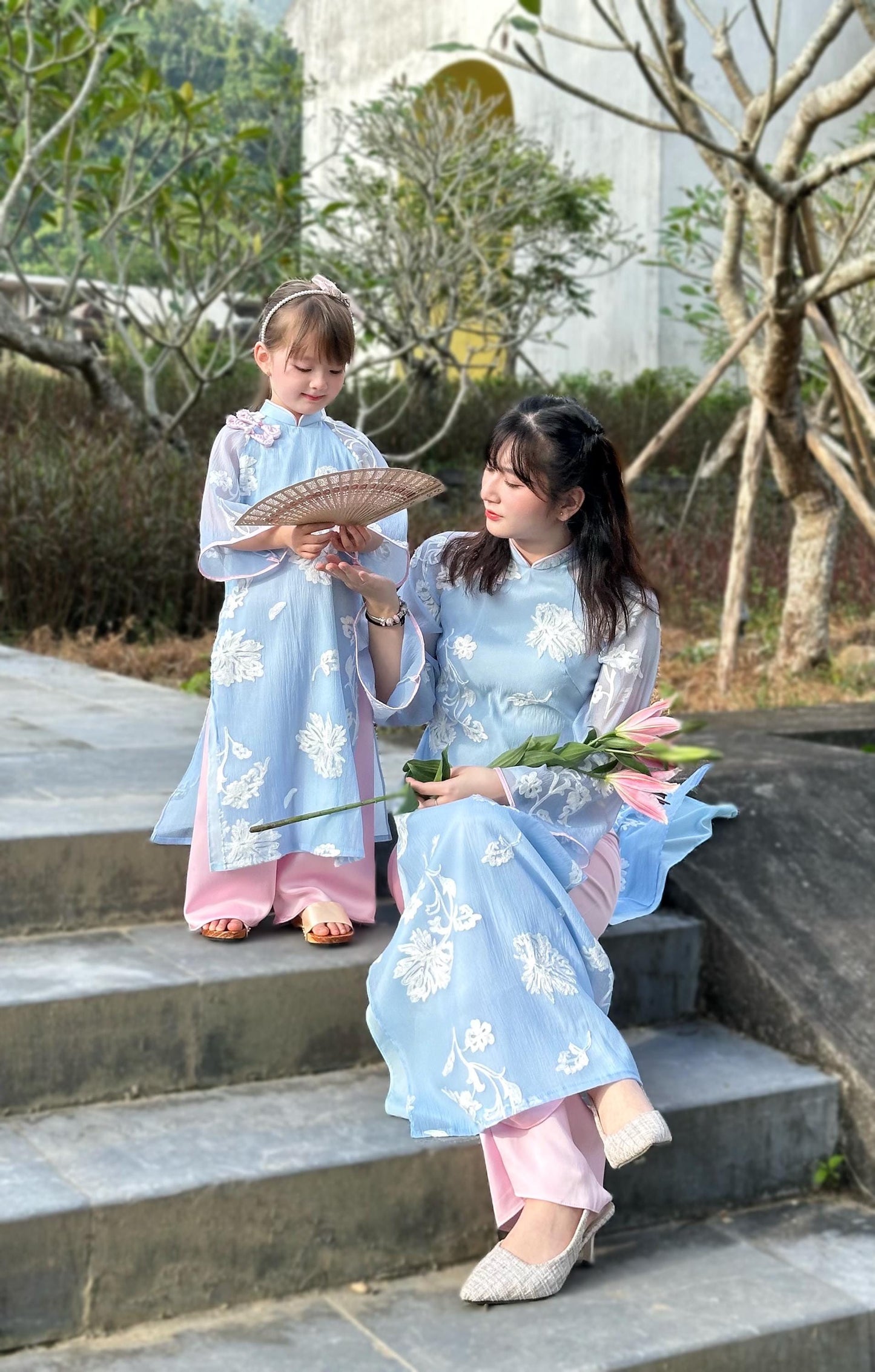 Women and kid matching ao dai- ao dai big size, over size