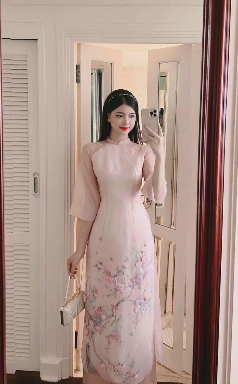 CLEARANCE Women Ao Dai- Size M, L floral embroidery dress for women