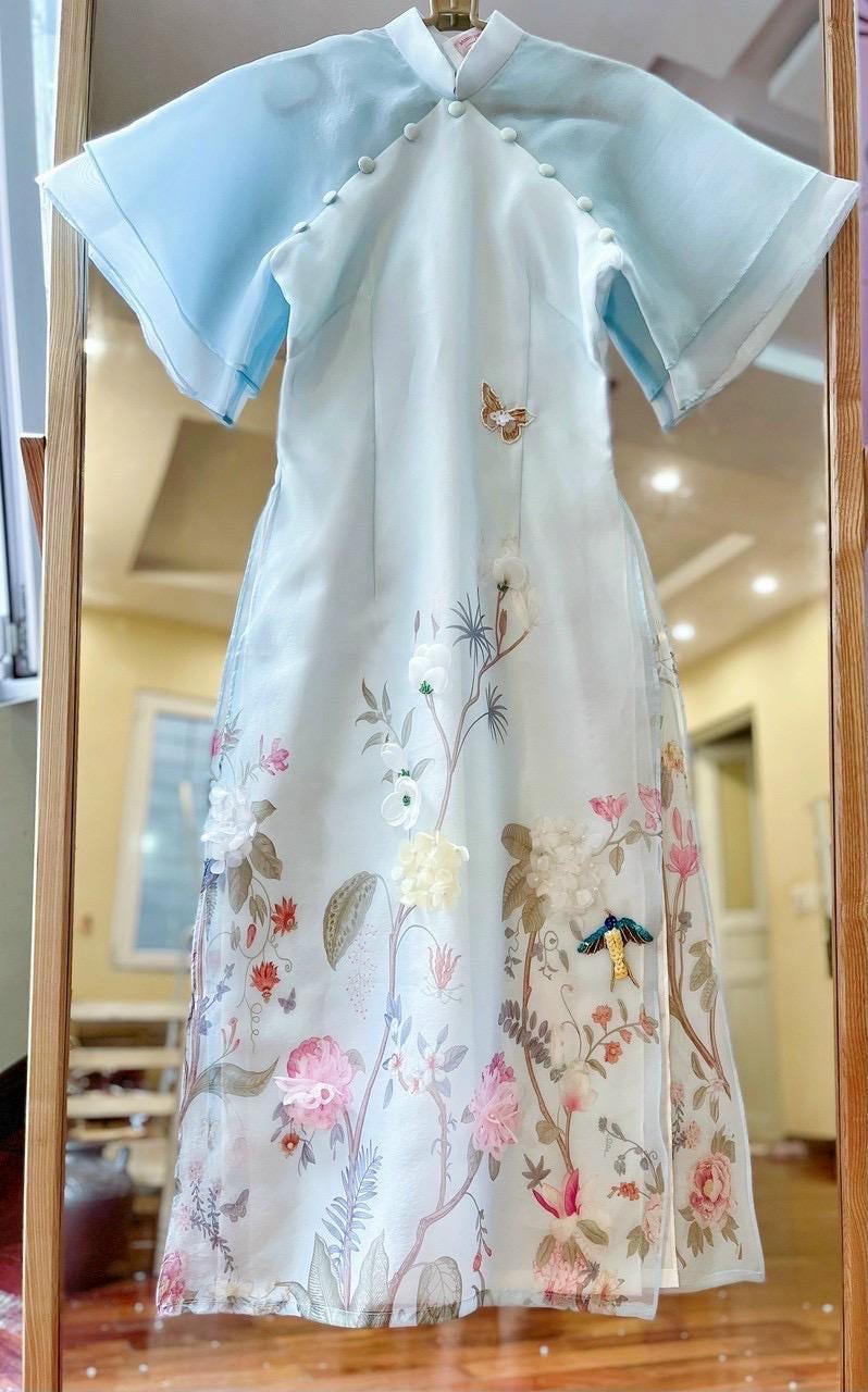 CLEARANCE Women Ao Dai- size M floral embellished dress for women