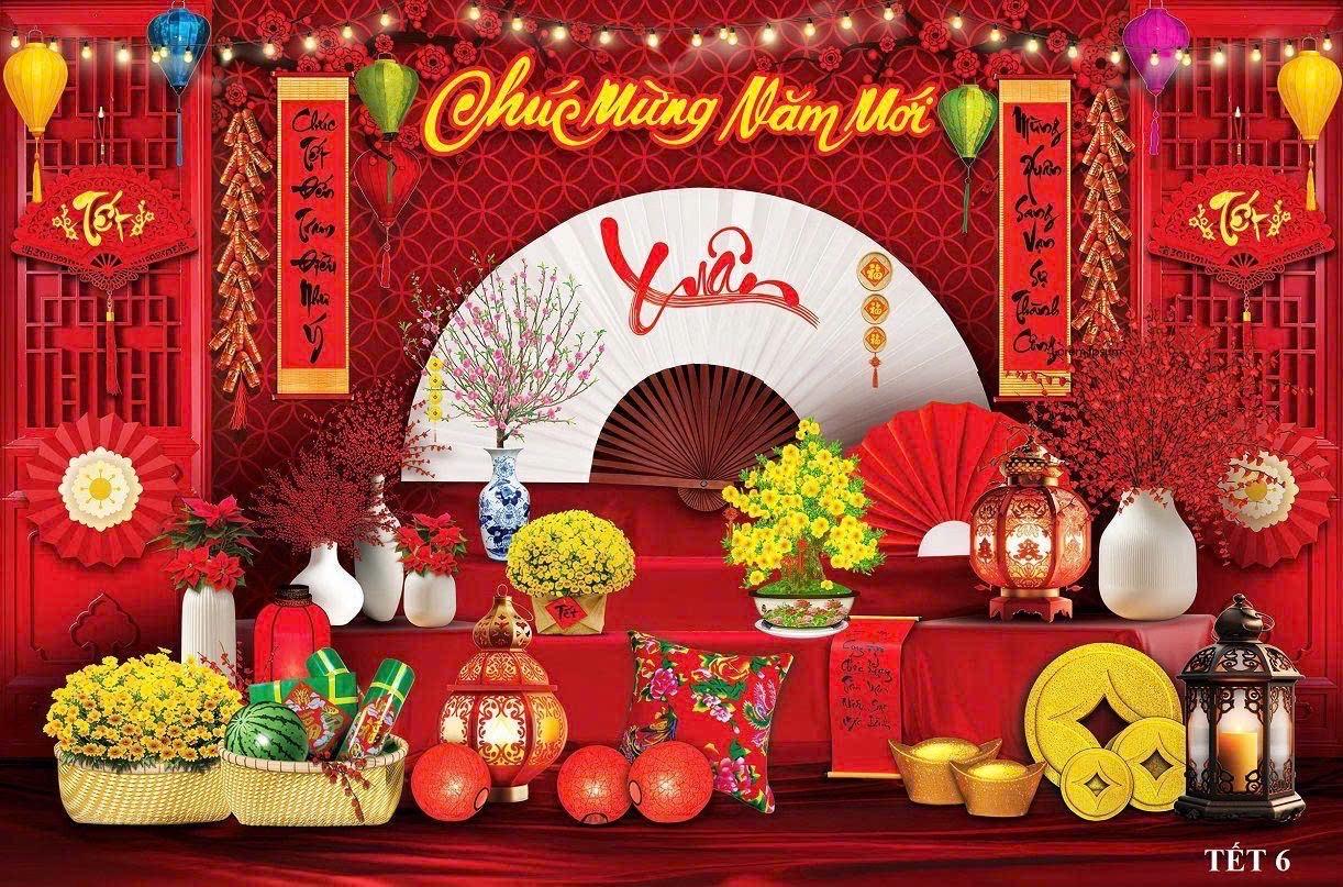 Tet, Lunar New Year backdrop 1.6x2m (63.0 × 78.7 inches)