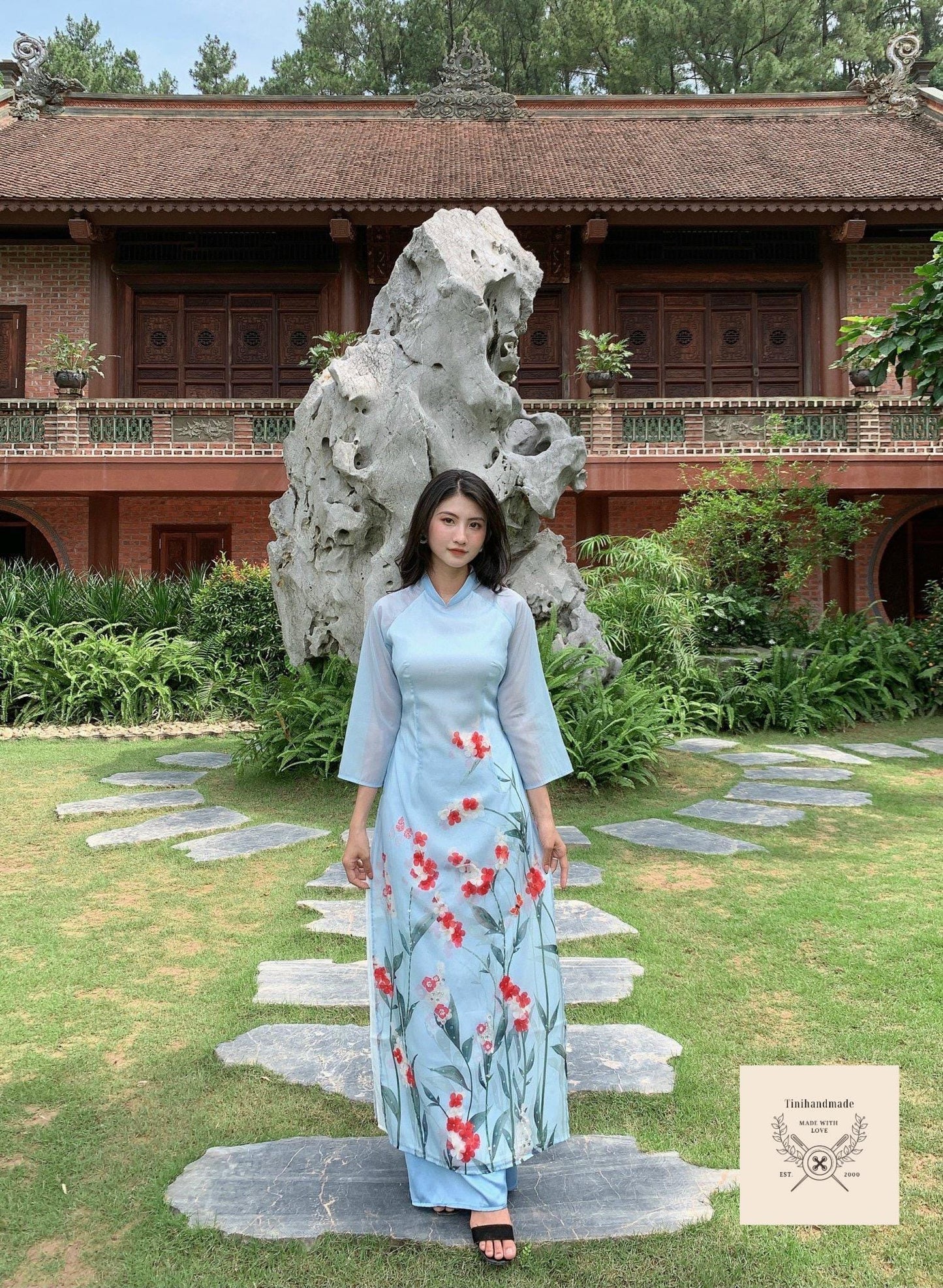CLEARANCE Women Ao Dai- floral embroidery dress for women