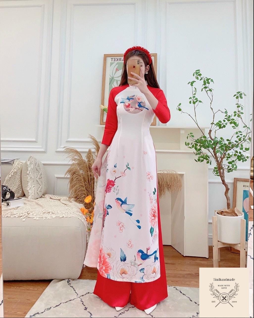 CLEARANCE Women Ao Dai- floral embroidery dress for women