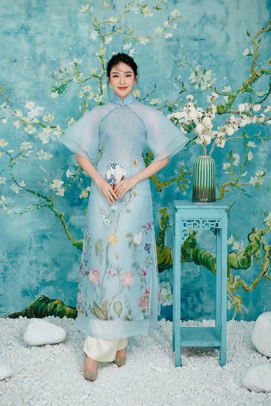 CLEARANCE Women Ao Dai- size M floral embellished dress for women