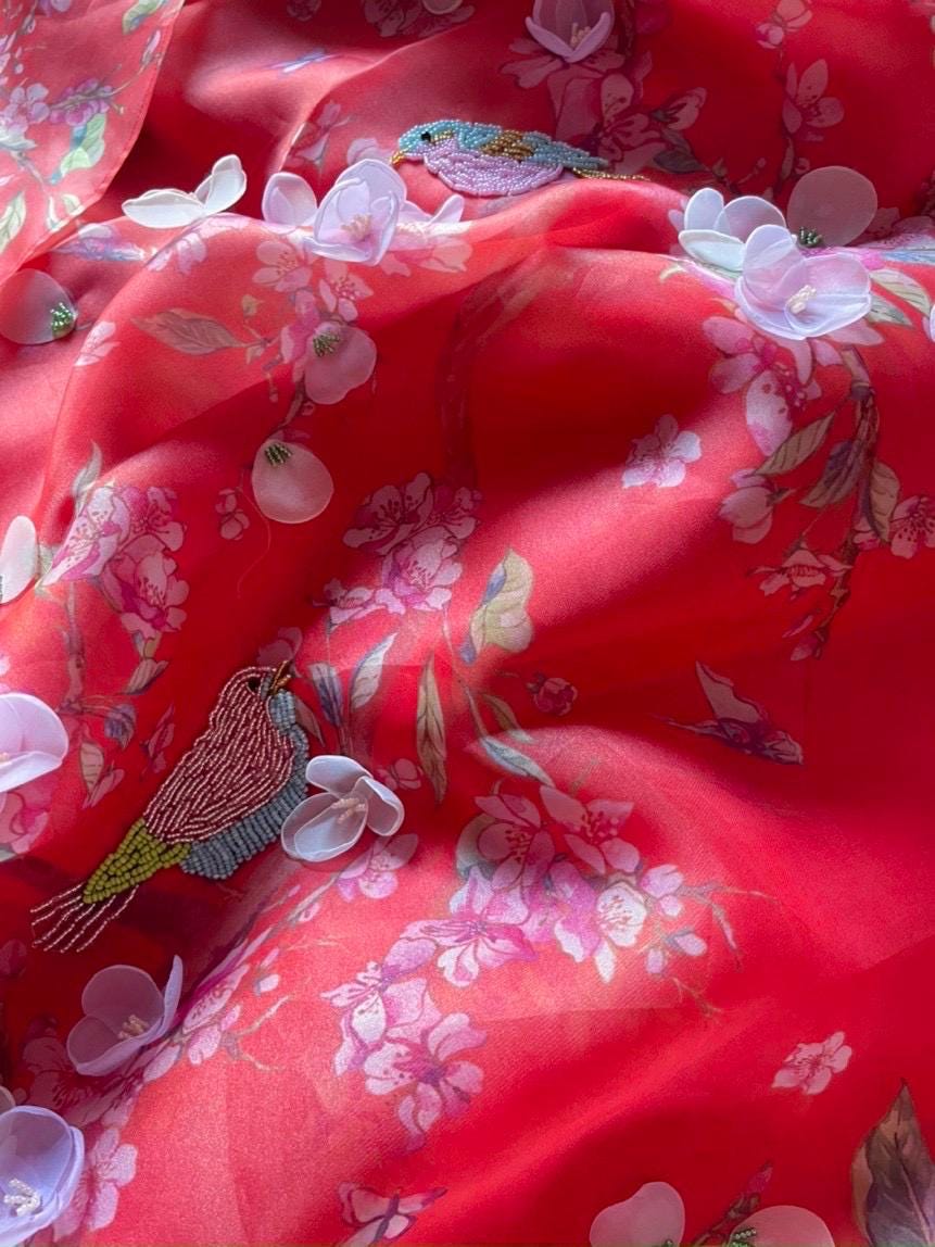 CLEARANCE Women Ao Dai- size L, XL floral embellished dress for women