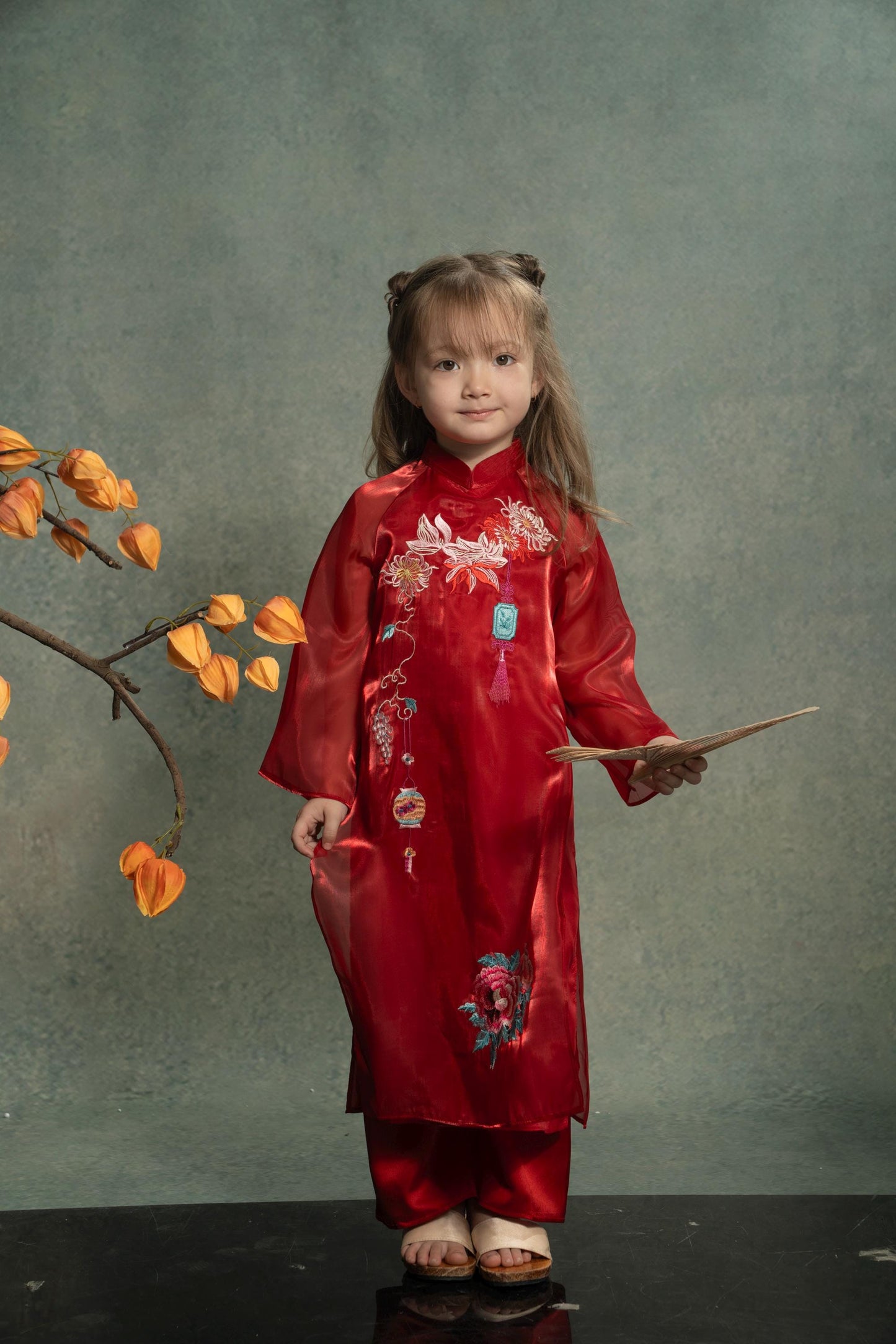 Women and kid organza ao dai- Ao dai big size, oversize