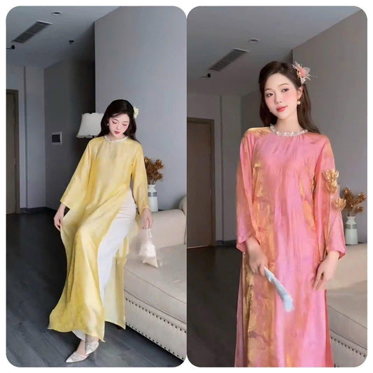CLEARANCE modern Ao Dai- Tencel silk dress for women