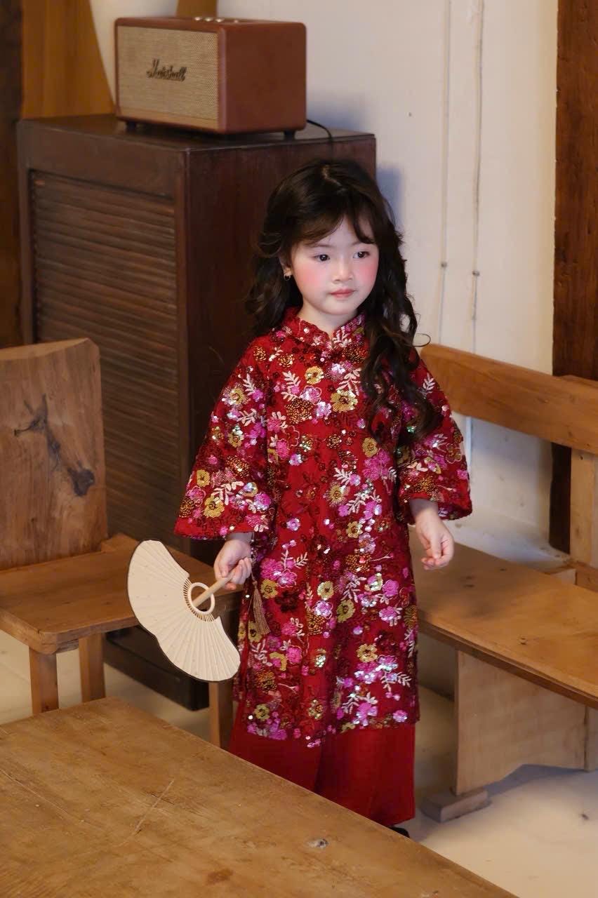 Pre-order sequin ao dai for girls 1-10Y