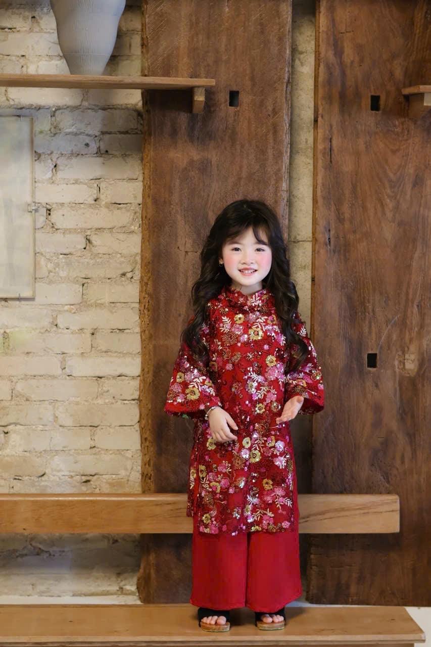 Pre-order sequin ao dai for girls 1-10Y