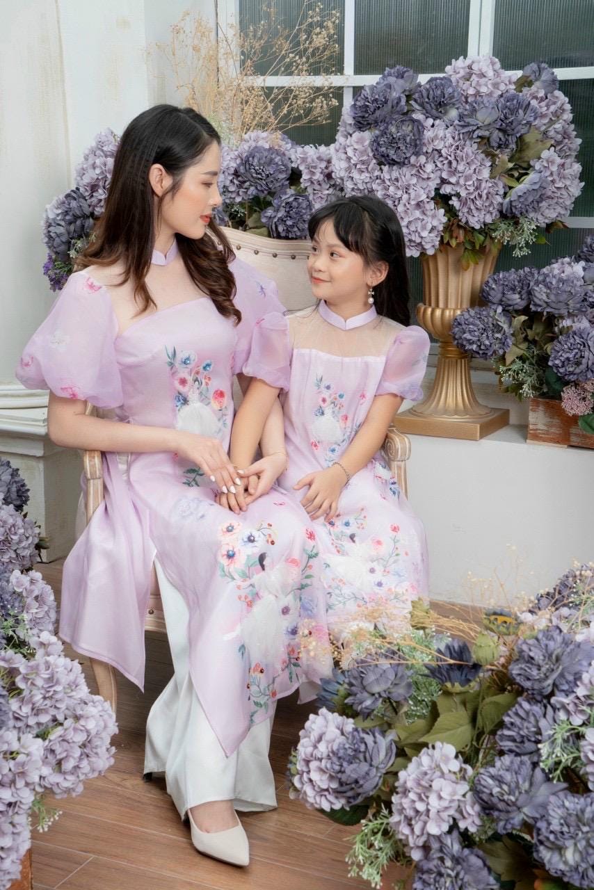 CLEARANCE Women and kid matching áo dài- Ao dai over size, big size, teen, girl
