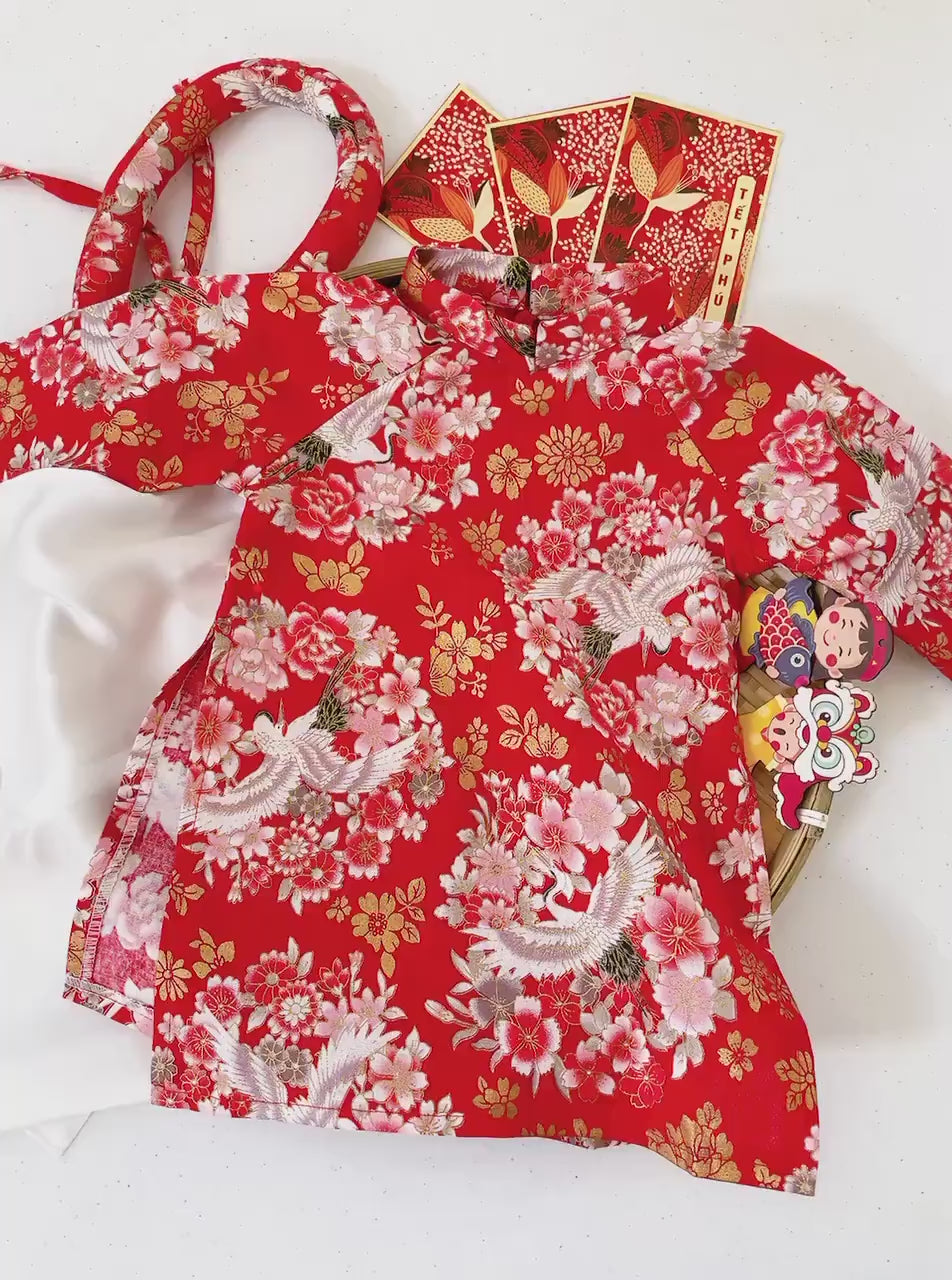 Baby, infant, newborn ao dai for girls- baby first ao dai